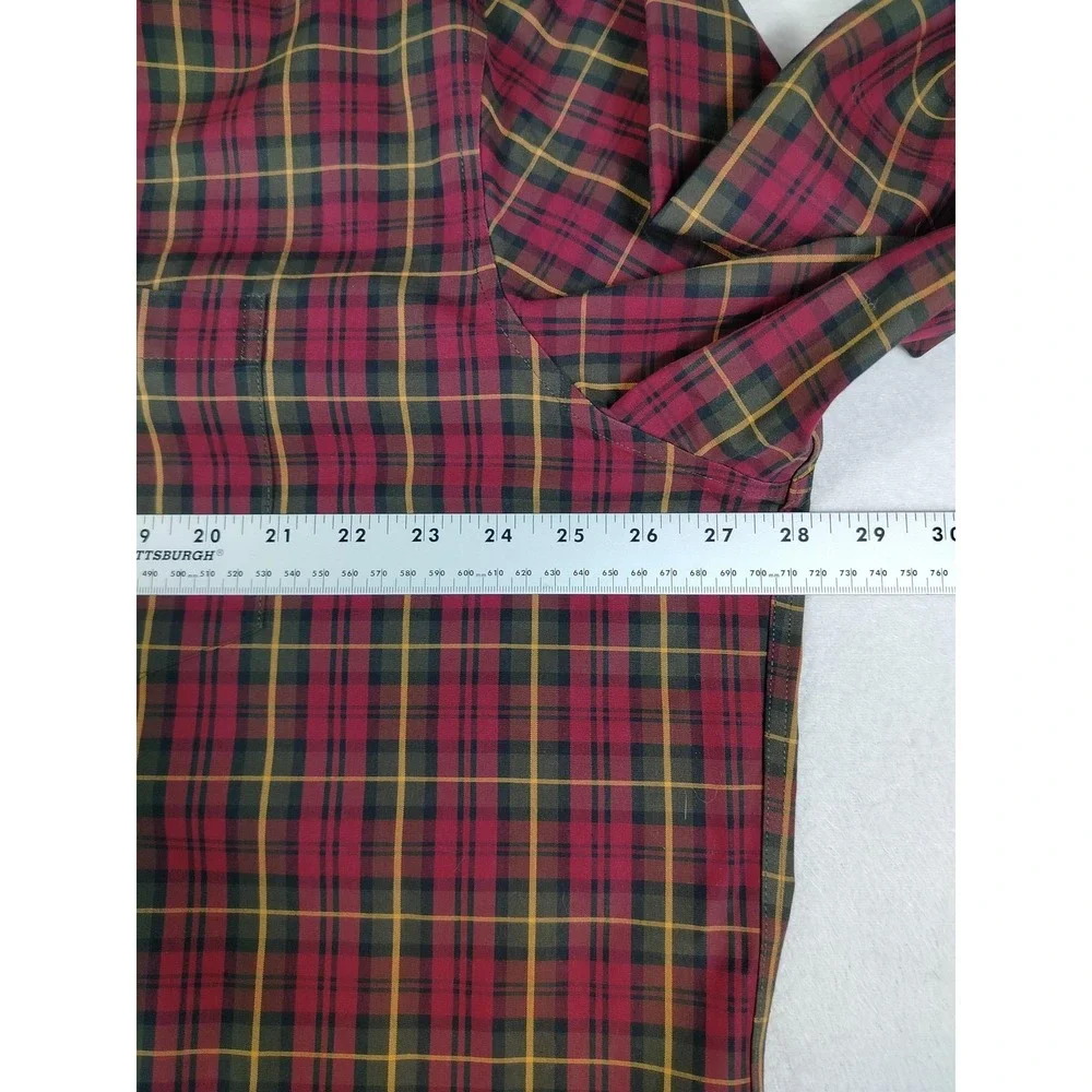 L.L.Bean Kennebunk Sport Shirt Mens XL Red Green Plaid Long Sleeve Office Casual